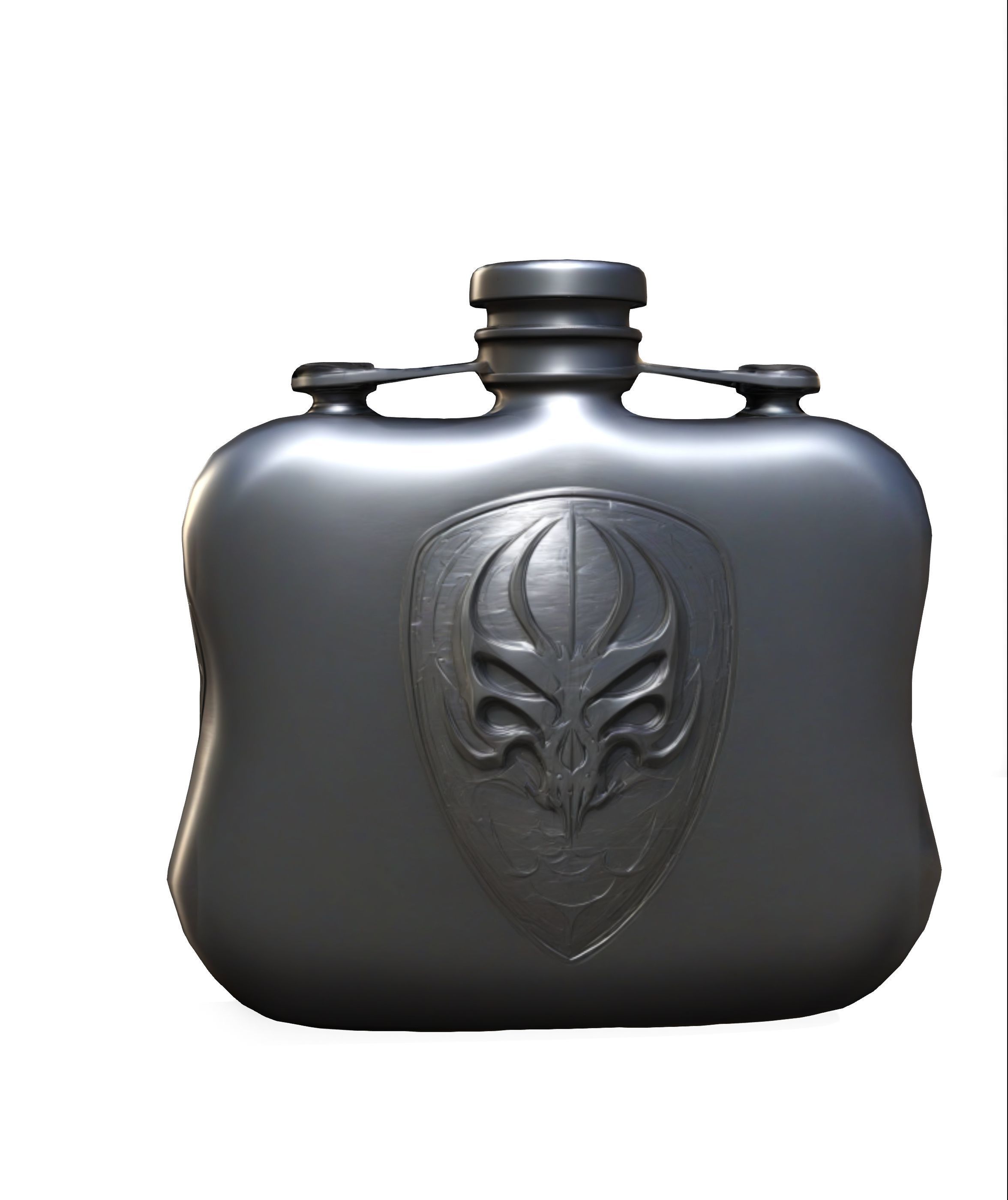 Flask Skull Low-poly 3D model_1