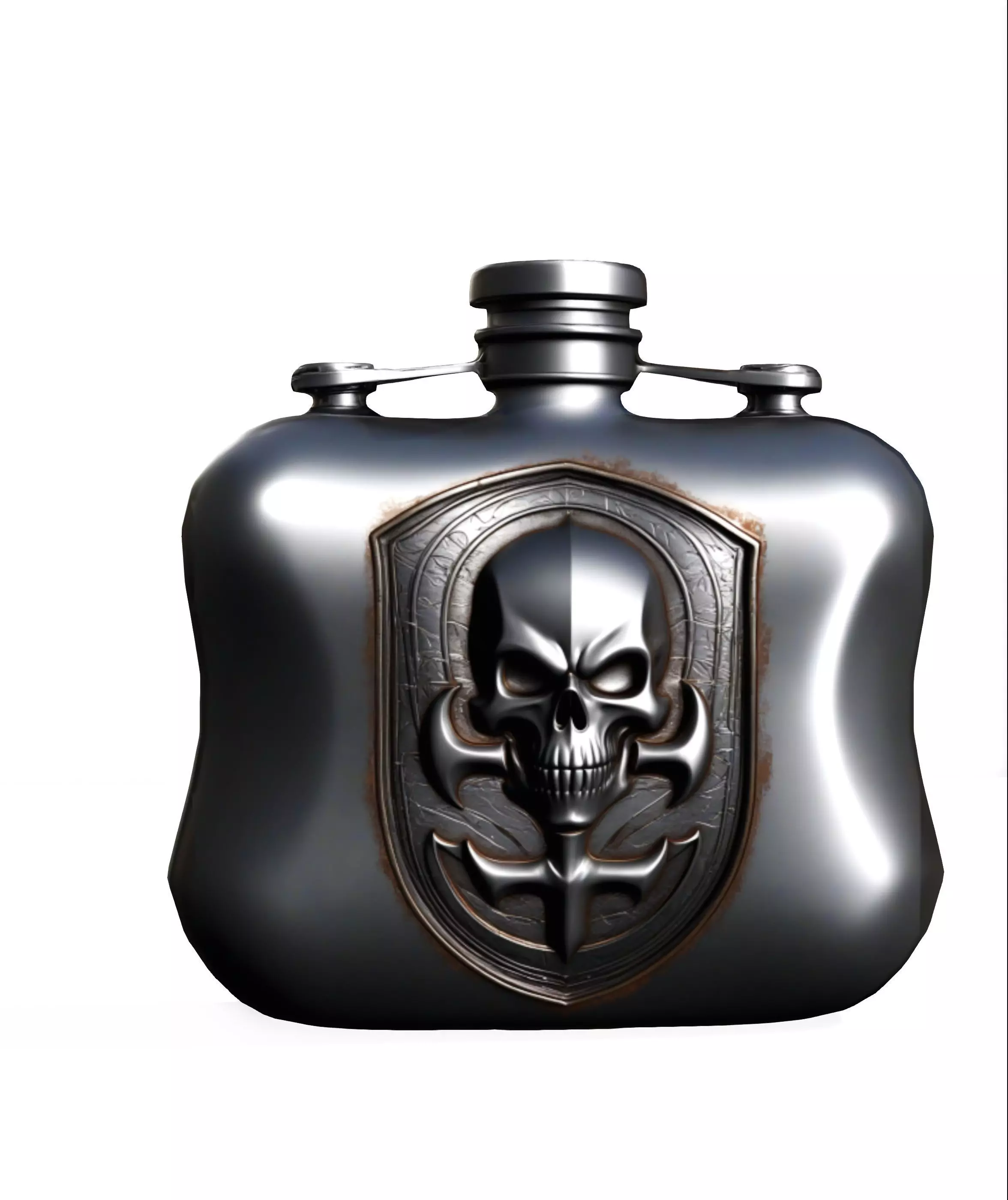 Flask Skull Low-poly 3D model_0