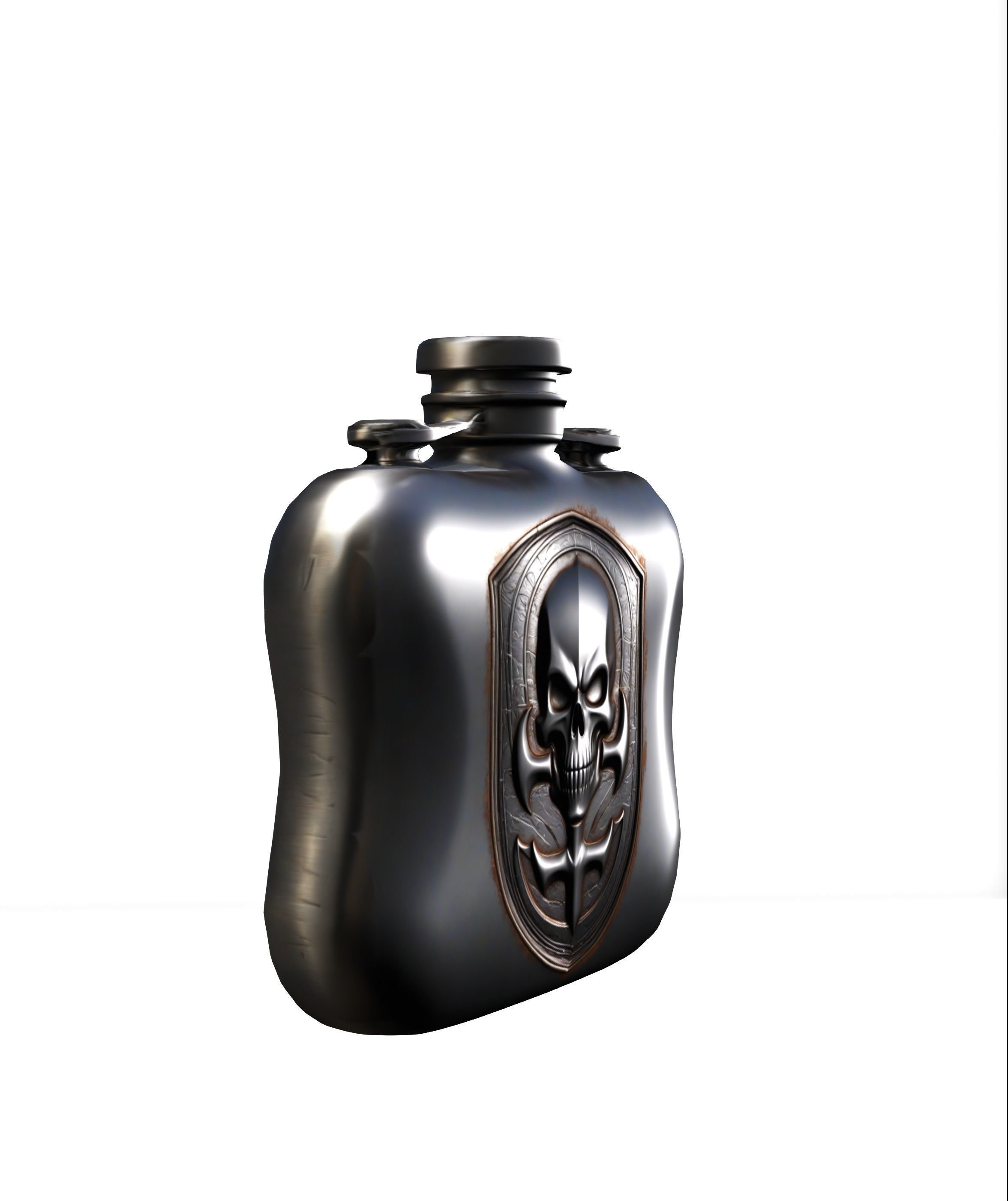 Flask Skull Low-poly 3D model_2
