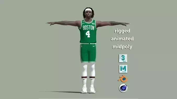 T-Pose Rigged Jrue Holiday Boston Celtics NBA 3D model