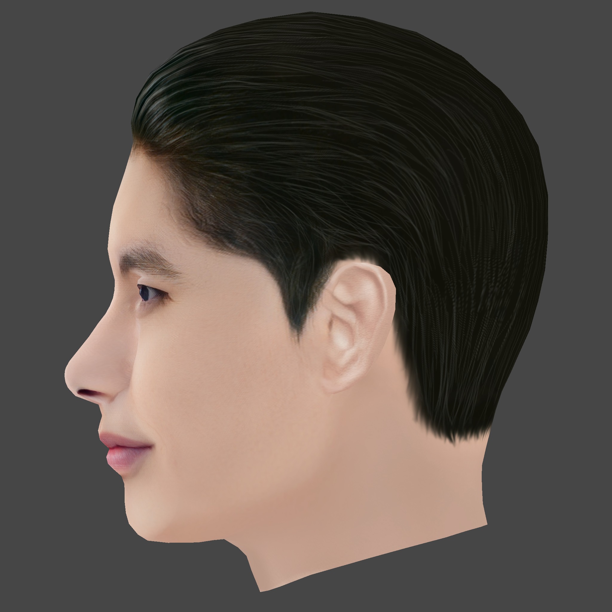 Hyun Bin Head - Low poly head for game Low-poly 3D model_2
