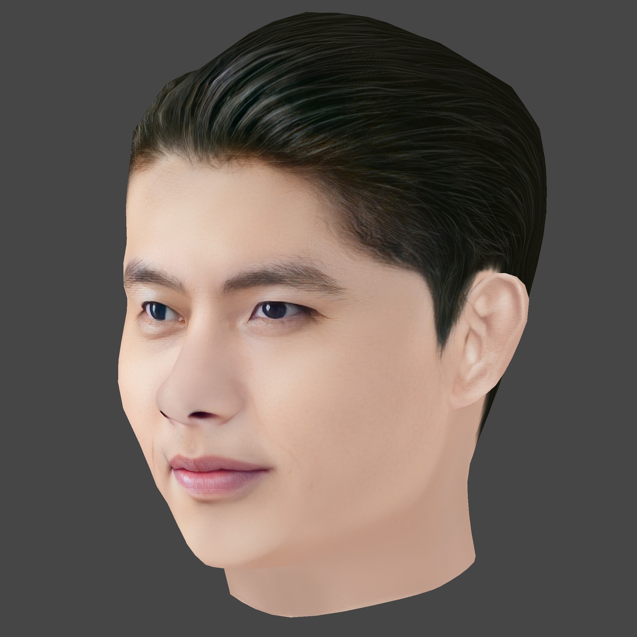 Hyun Bin Head - Low poly head for game Low-poly 3D model_1