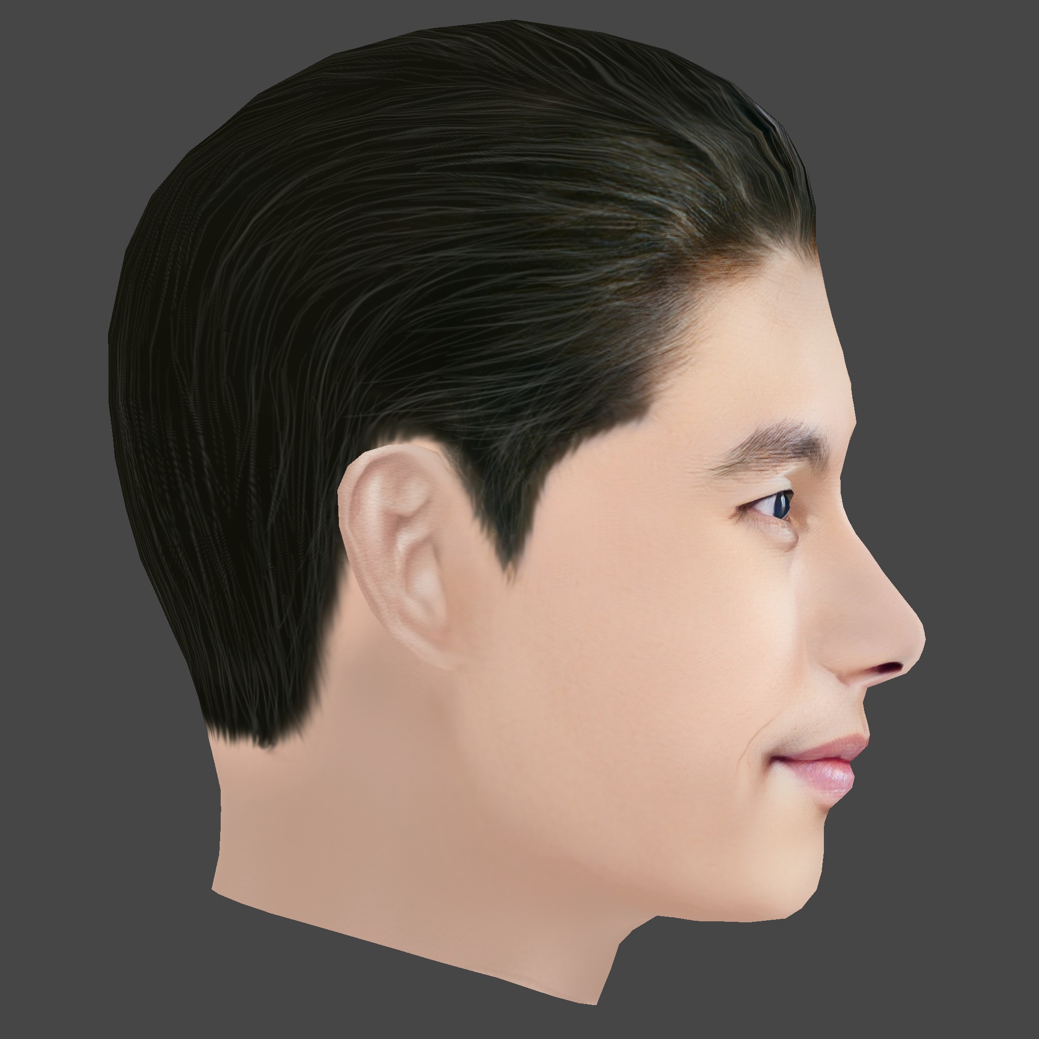 Hyun Bin Head - Low poly head for game Low-poly 3D model_5