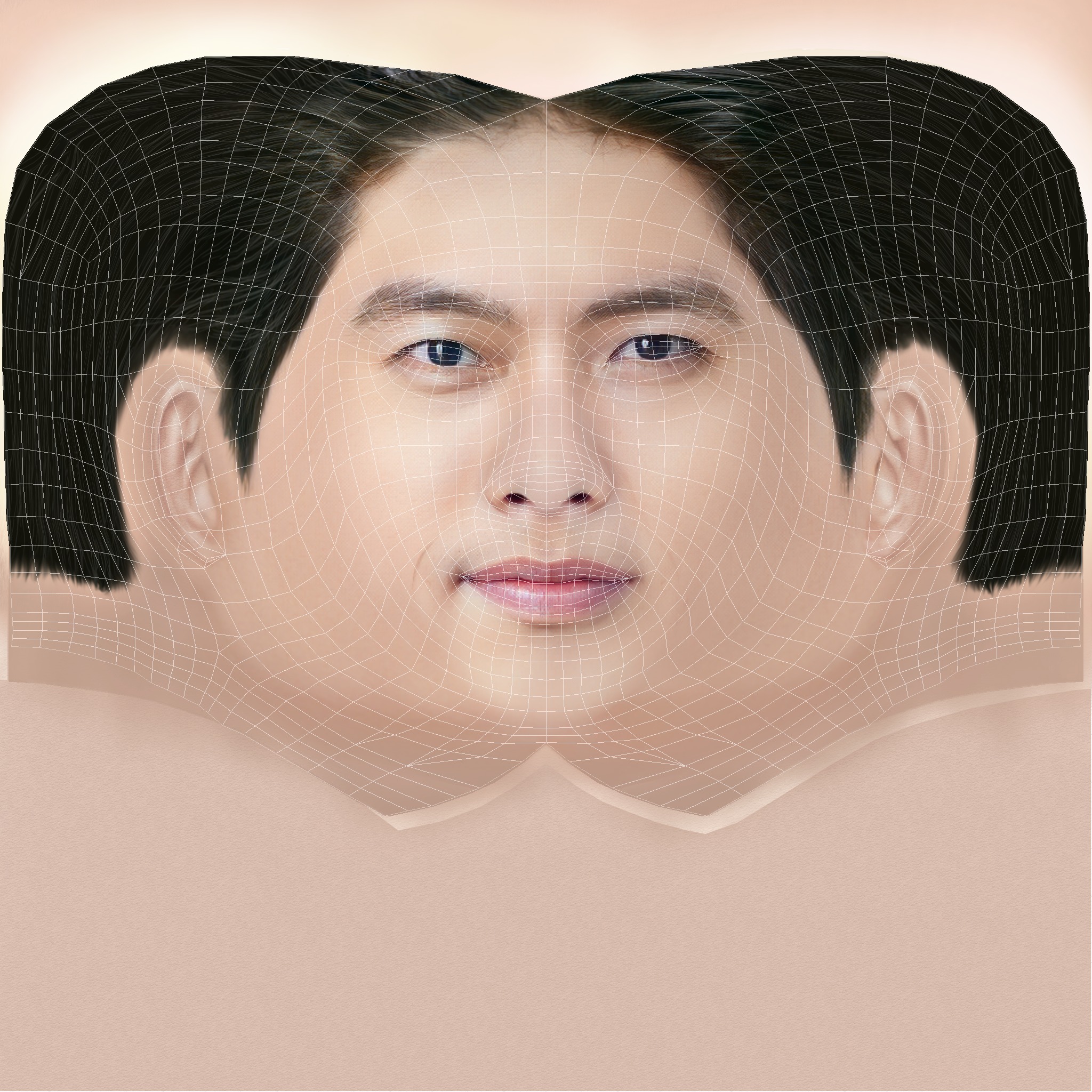 Hyun Bin Head - Low poly head for game Low-poly 3D model_8