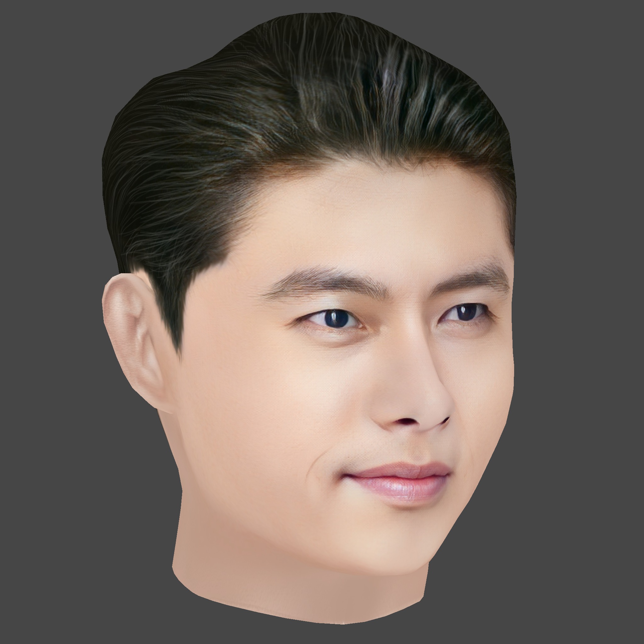 Hyun Bin Head - Low poly head for game Low-poly 3D model_6