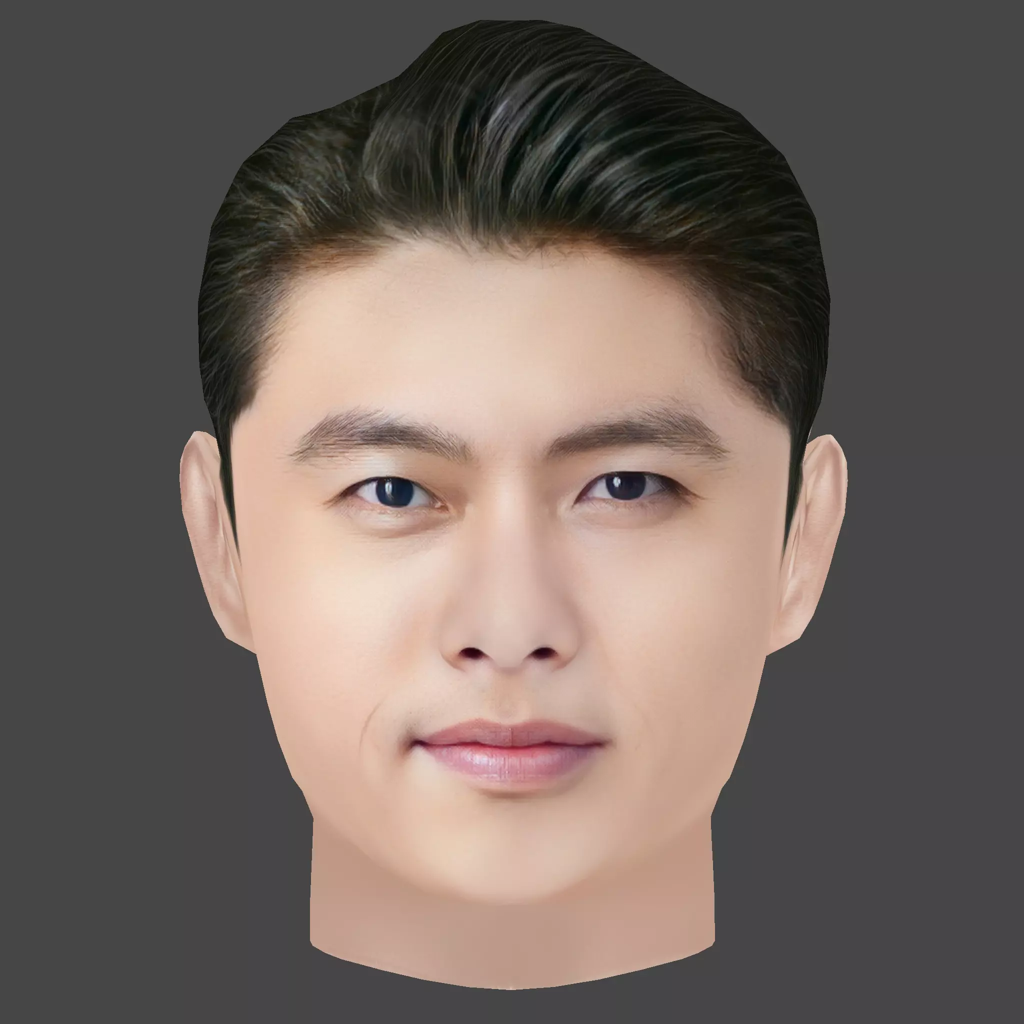 Hyun Bin Head - Low poly head for game Low-poly 3D model_0