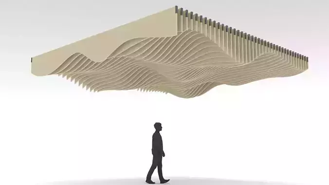 Parametric Ceiling Wave Contour Design with Hangers