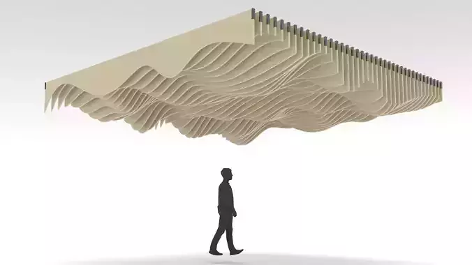Parametric Ceiling Wave Contour Design with Hangers