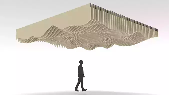 Parametric Ceiling Wave Contour Design with Hangers