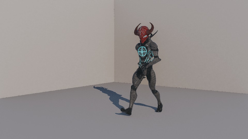 Warrior Low-poly 3D model_35