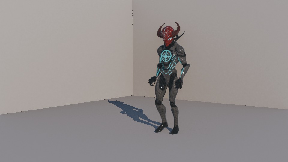 Warrior Low-poly 3D model_3