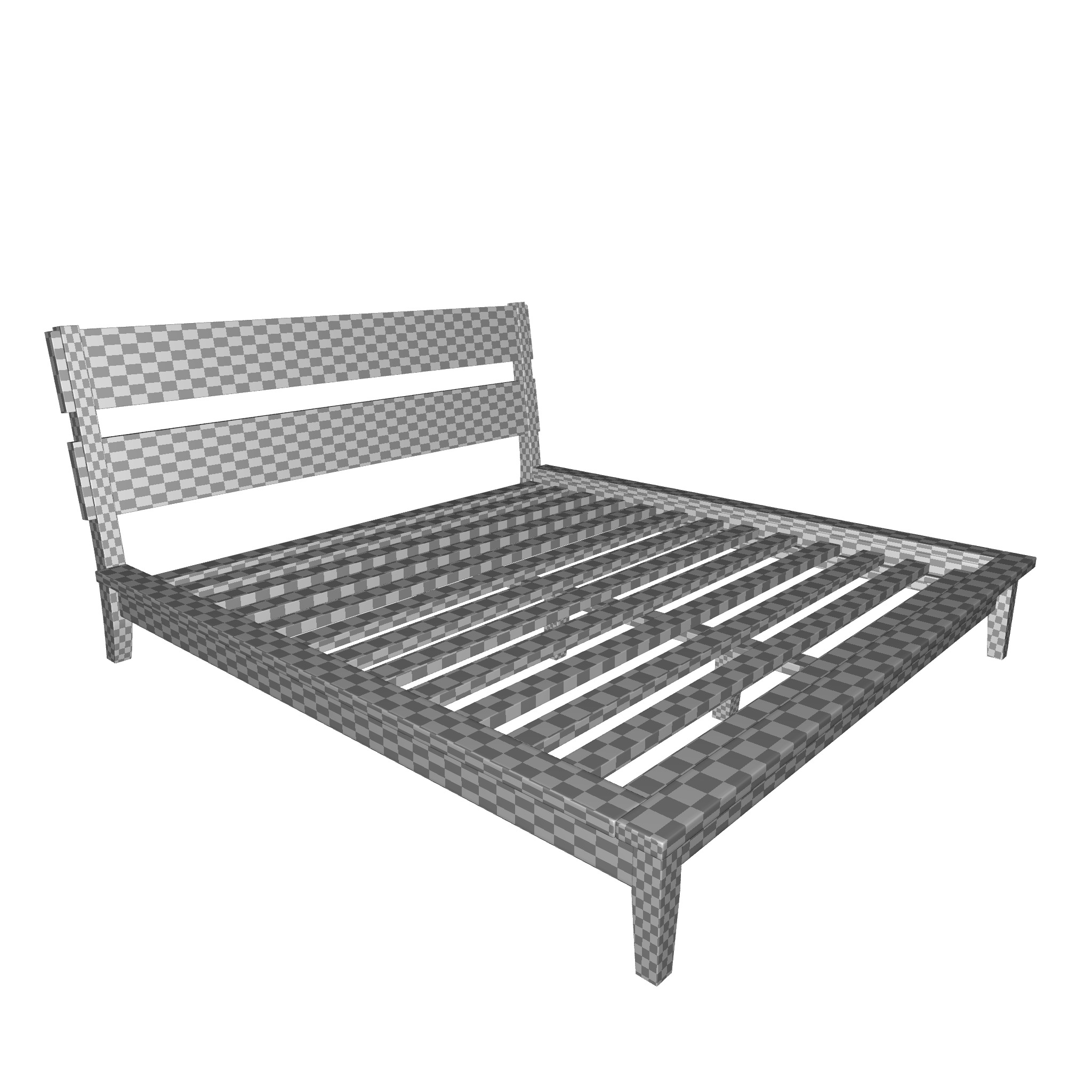 Madiun Low Profile Platform Bed 3D model_1