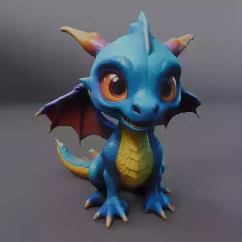 blue baby dragon 3D model