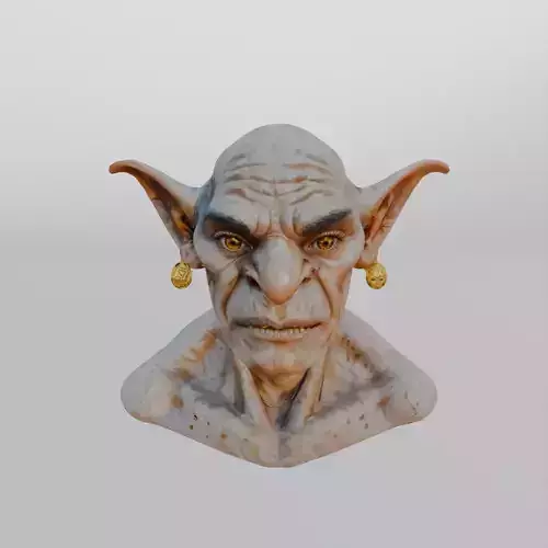 brown orc bust