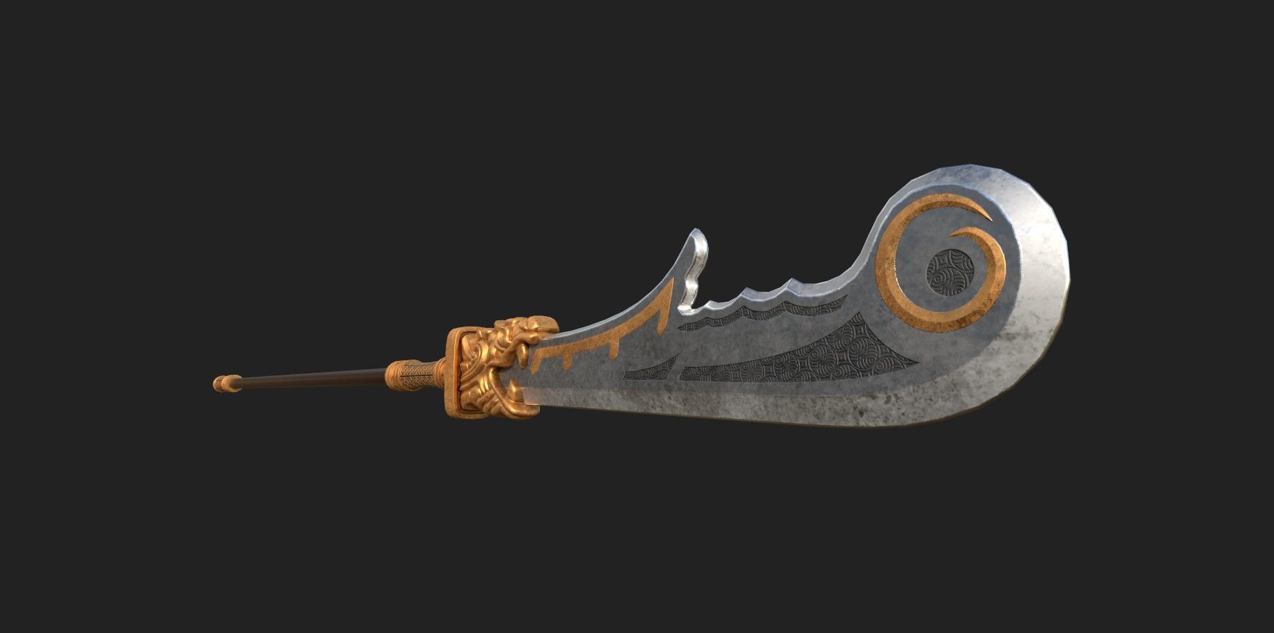 HuangZhong blade Low-poly 3D model_1