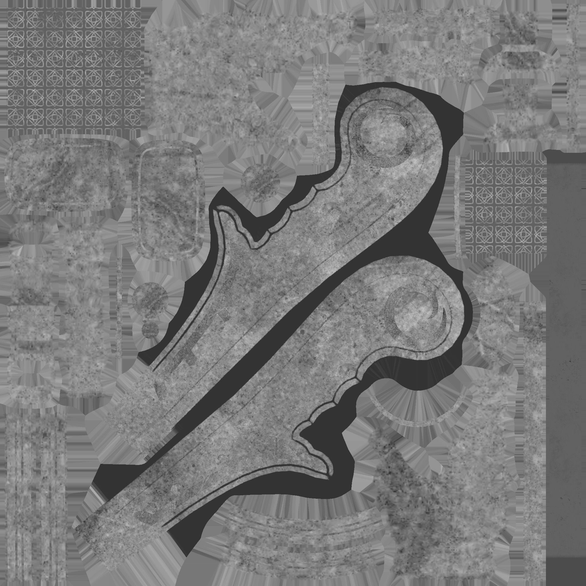 HuangZhong blade Low-poly 3D model_6