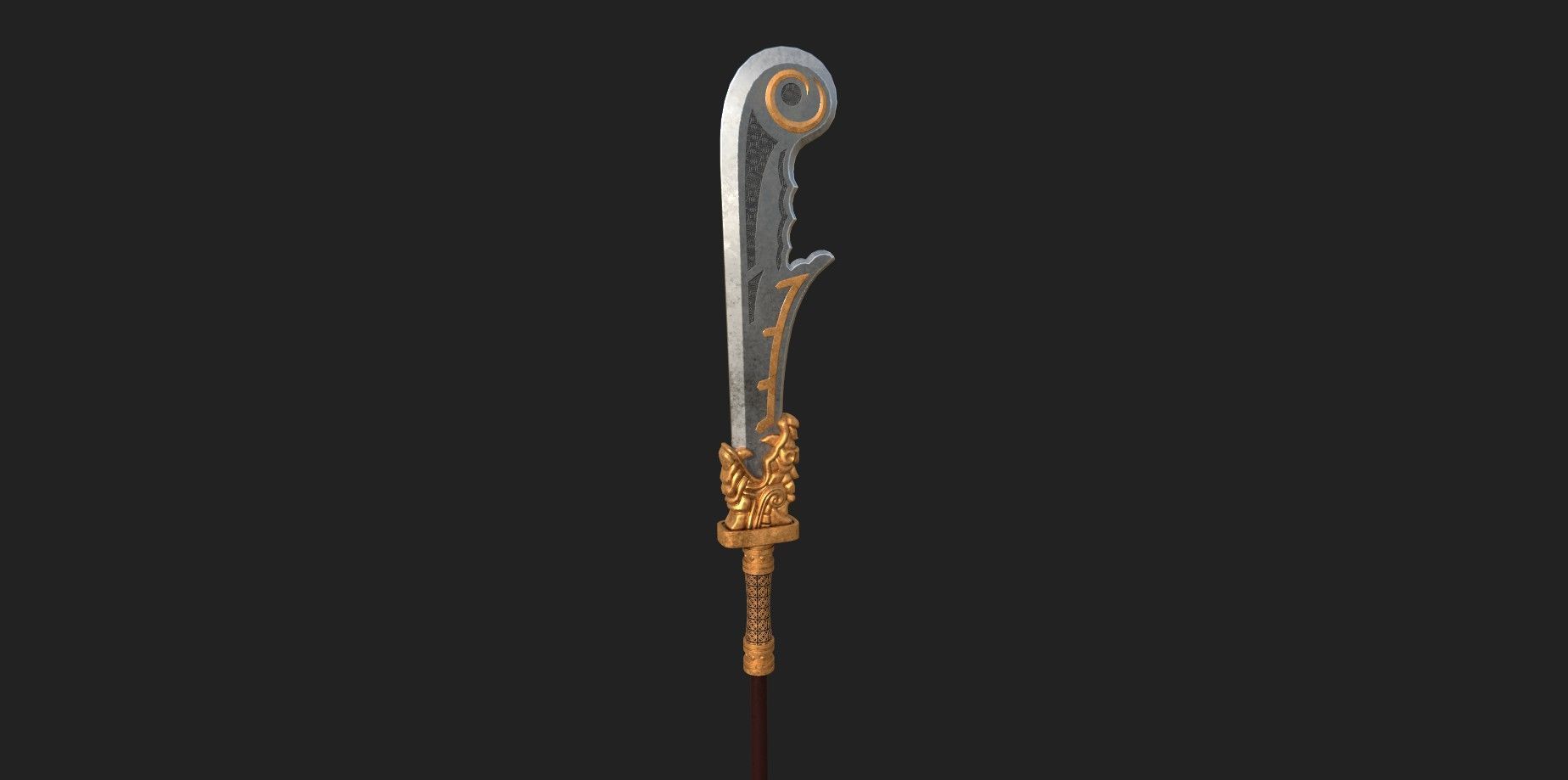 HuangZhong blade Low-poly 3D model_5