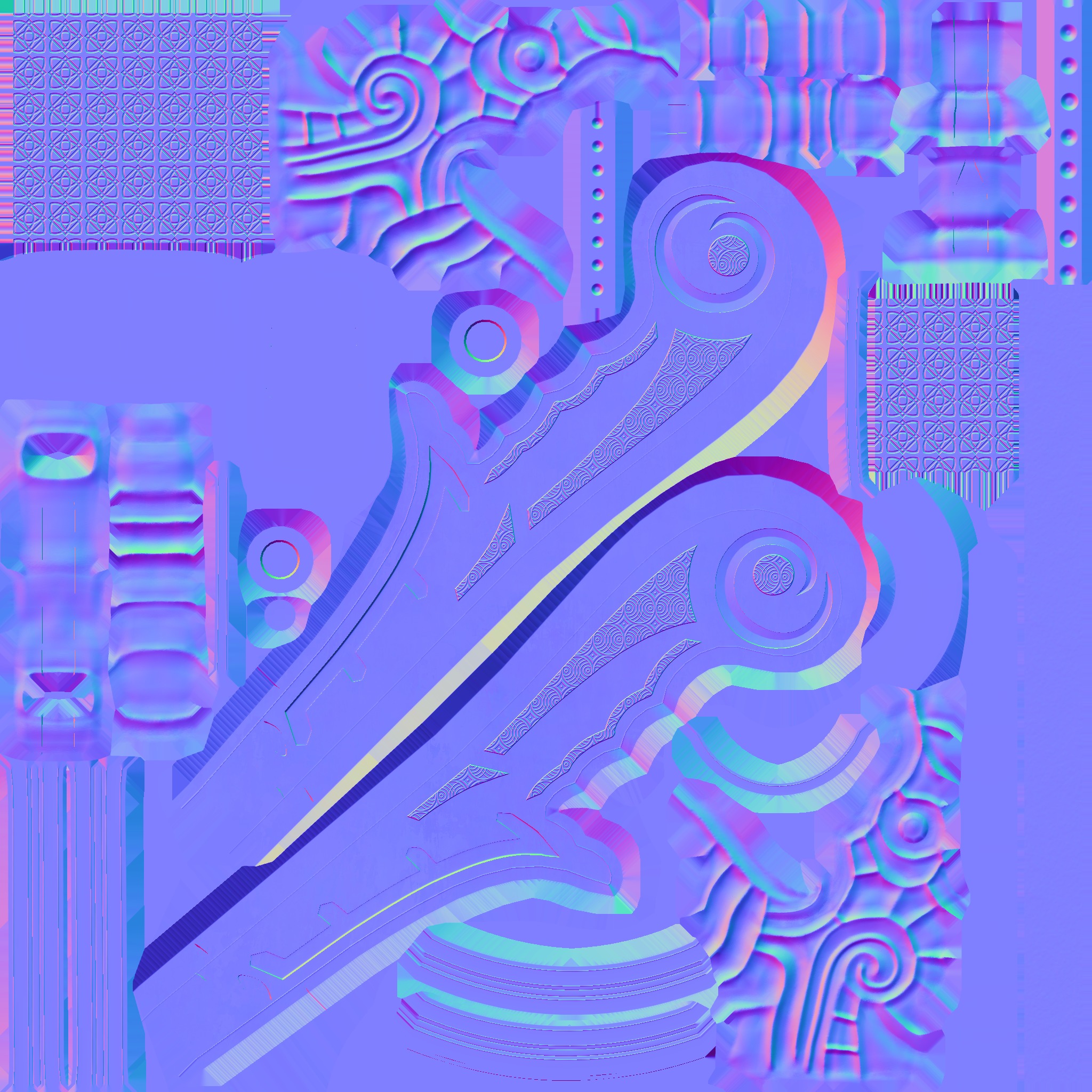 HuangZhong blade Low-poly 3D model_7