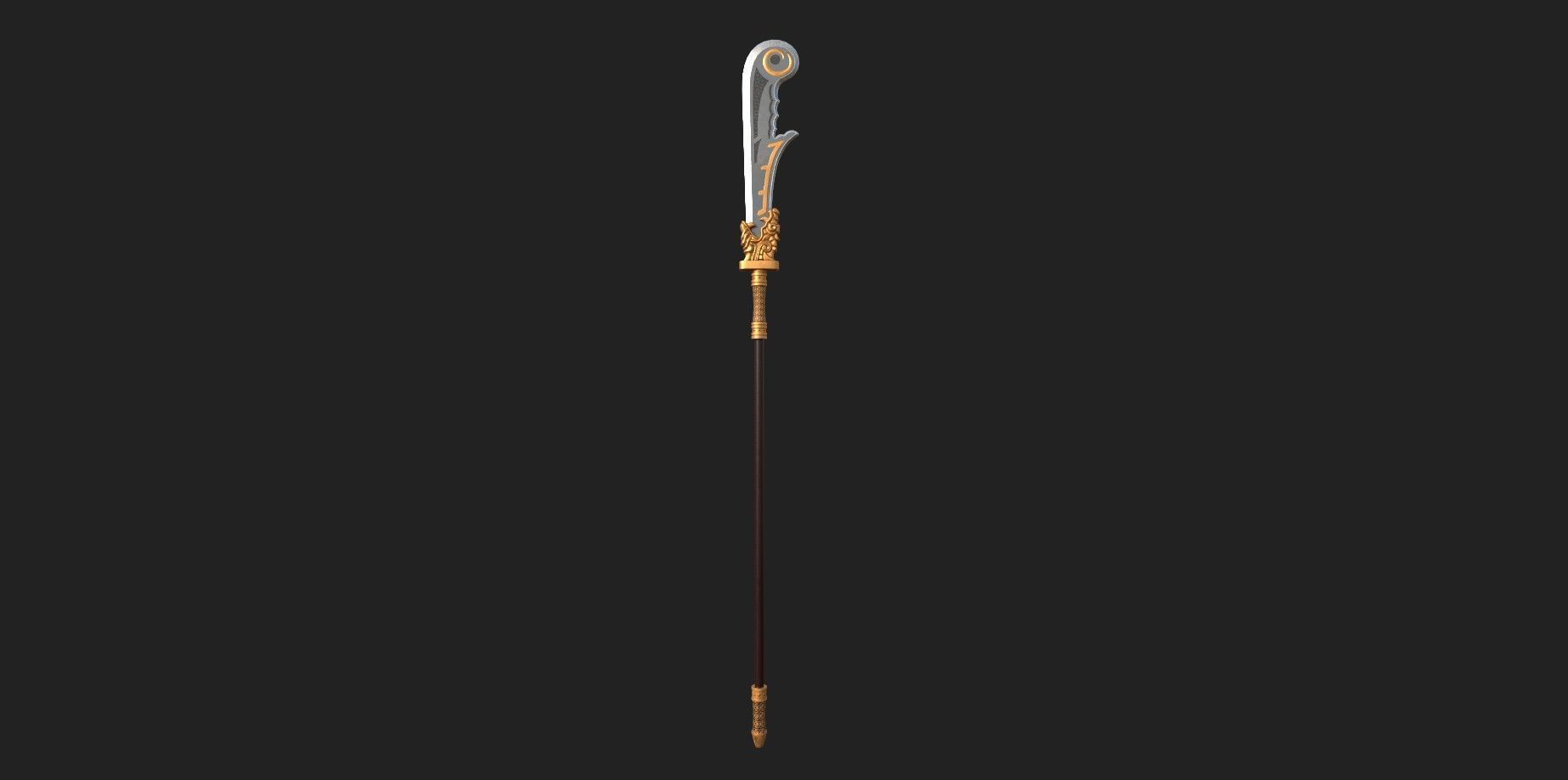 HuangZhong blade Low-poly 3D model_4