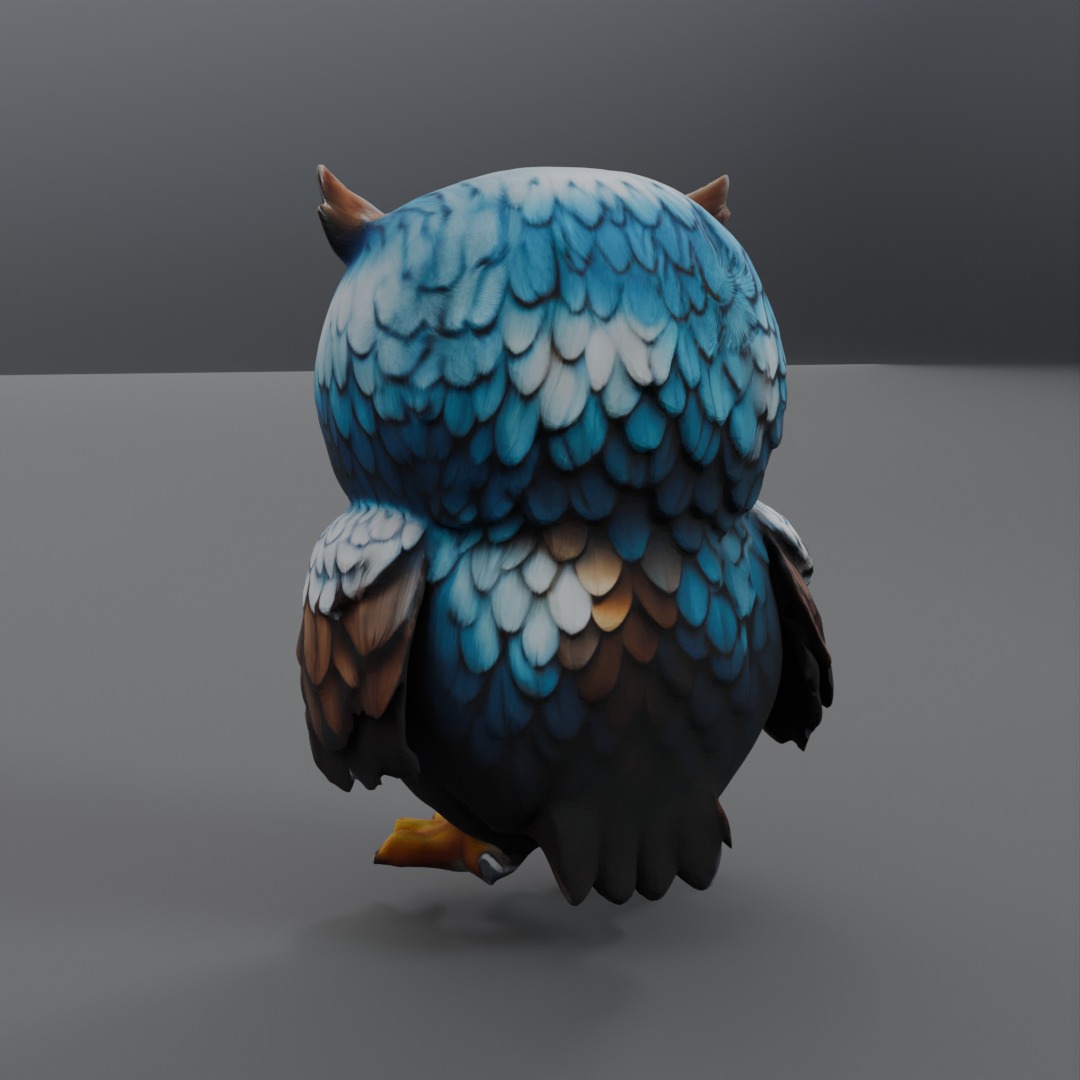 eagle owl  3D model_2
