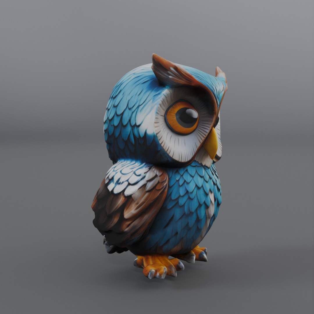 eagle owl  3D model_1