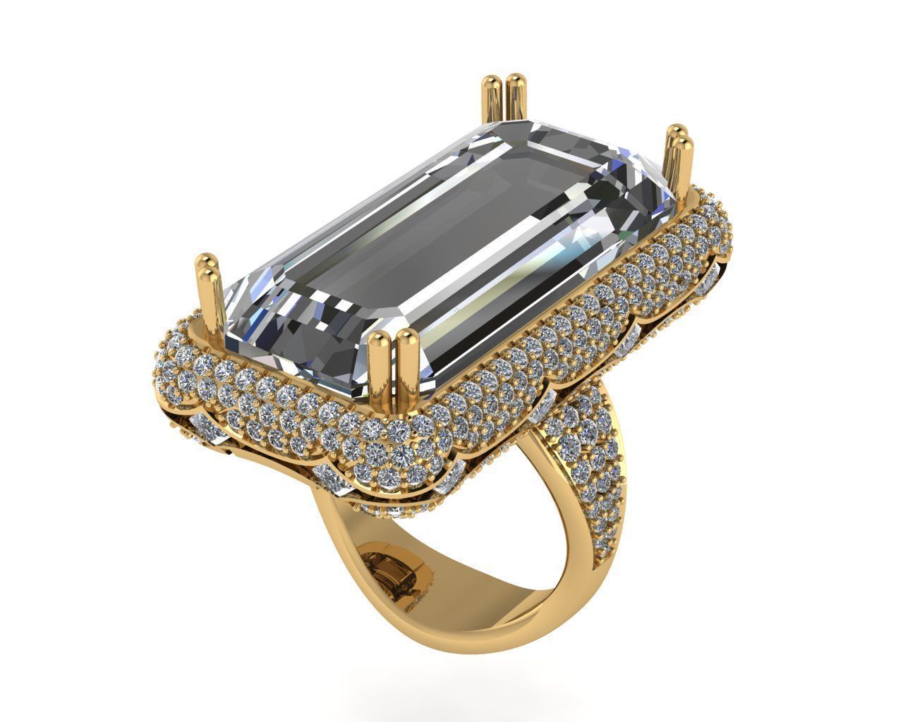 Diamond ring design 3d render 3D print model_1