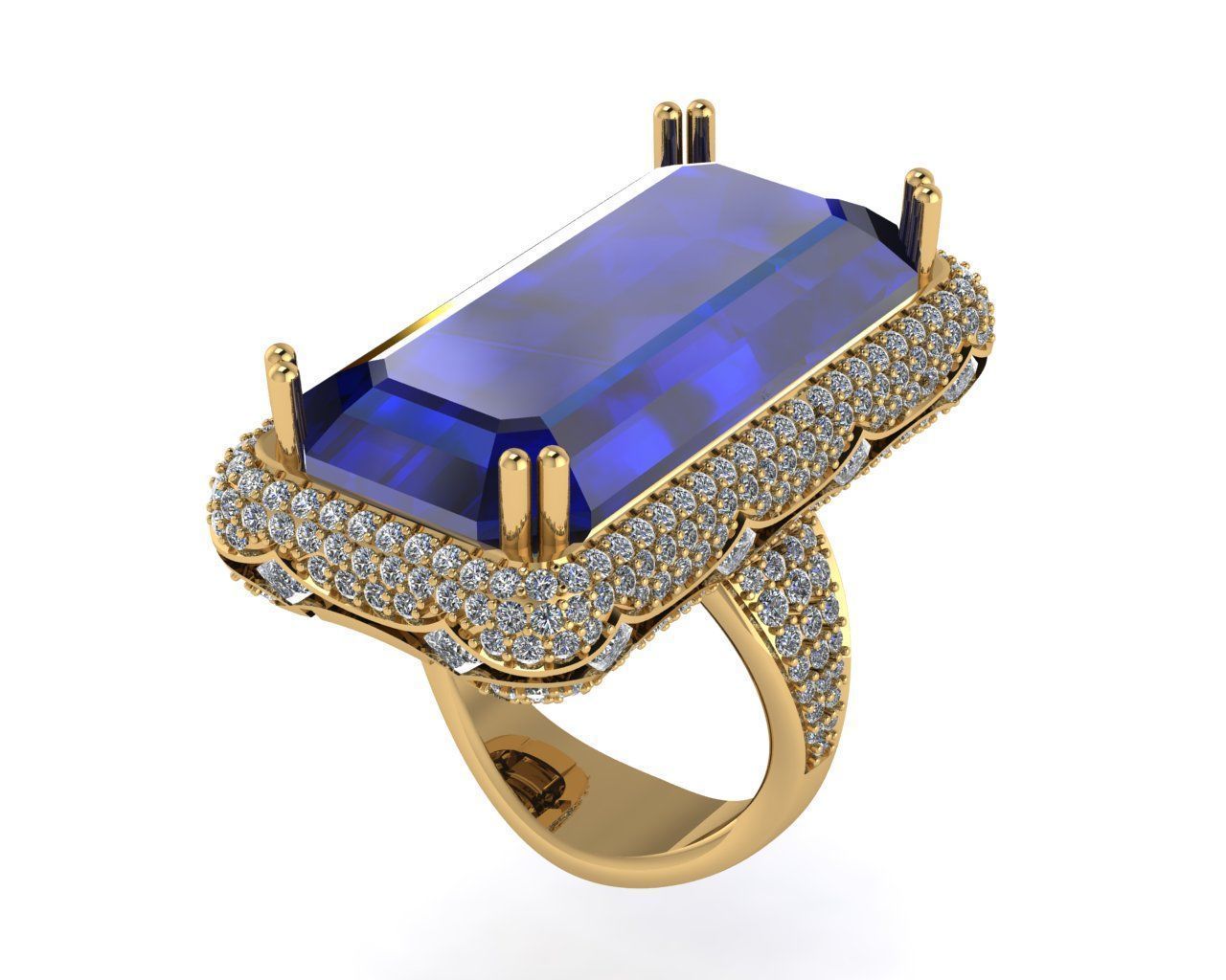 Diamond ring design 3d render 3D print model_2