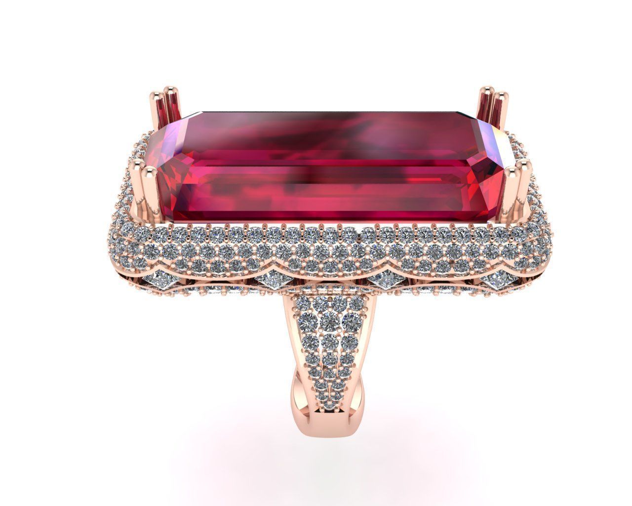 Diamond ring design 3d render 3D print model_3