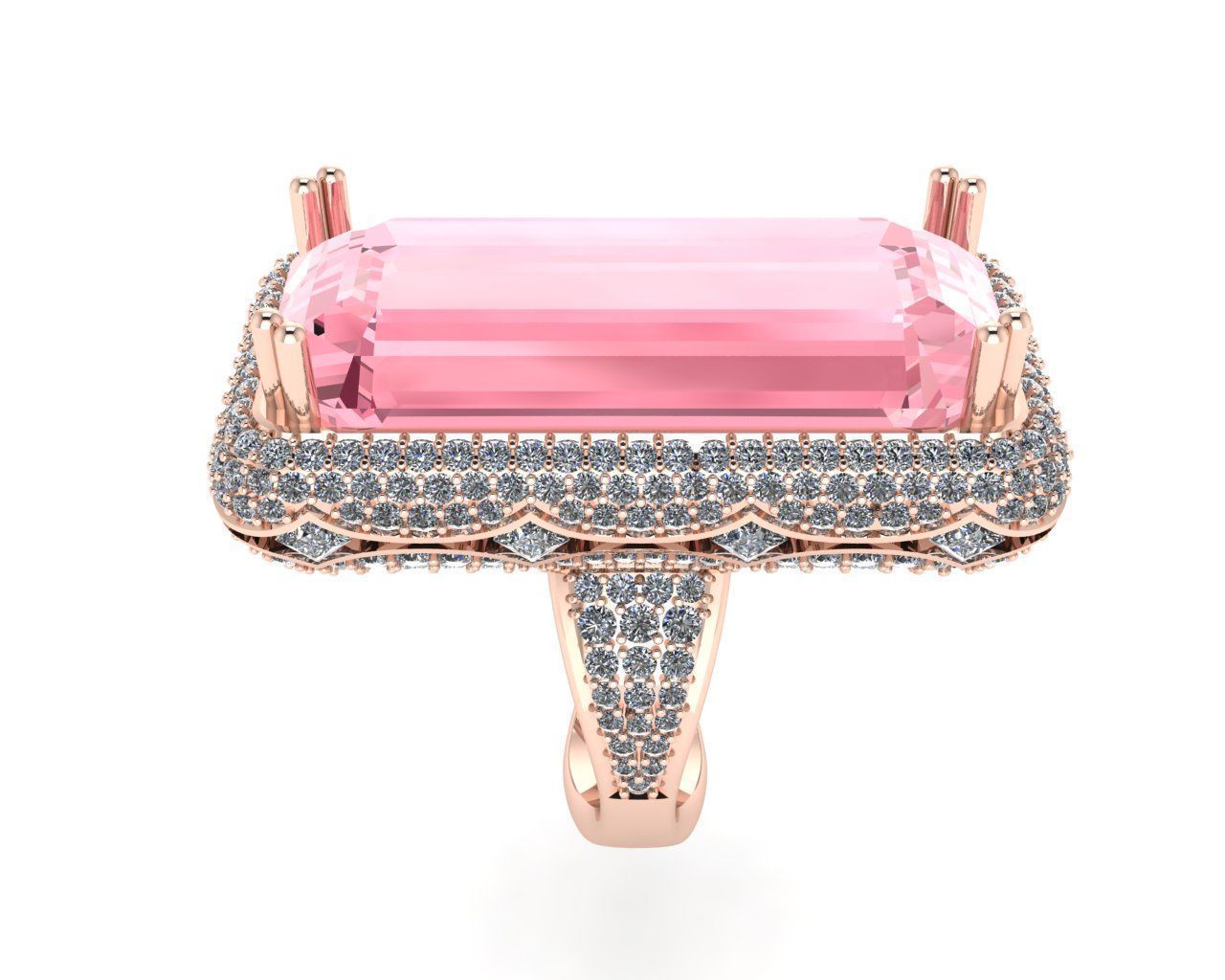 Diamond ring design 3d render 3D print model_4