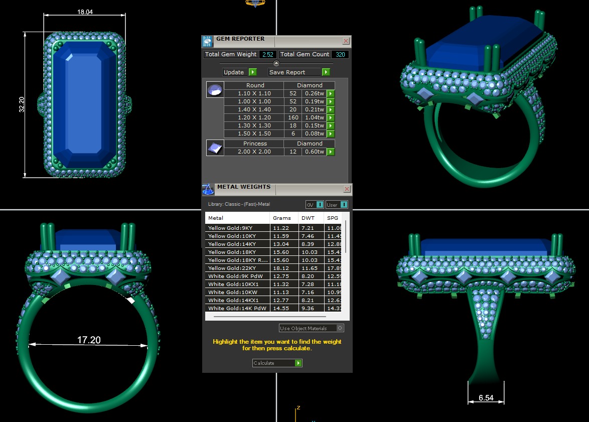 Diamond ring design 3d render 3D print model_7