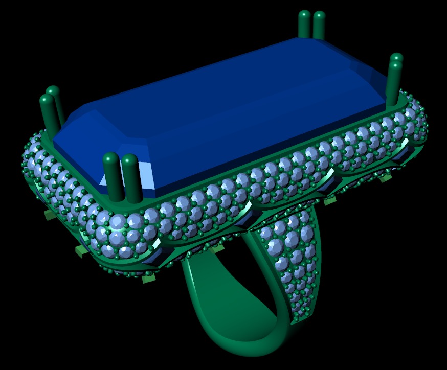 Diamond ring design 3d render 3D print model_9