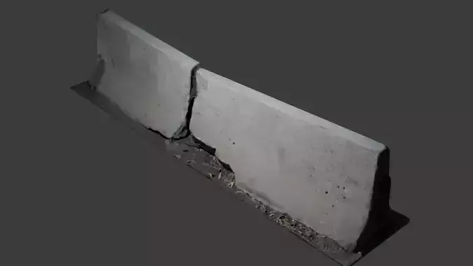 Double Concrete Barrier - Photoscanned