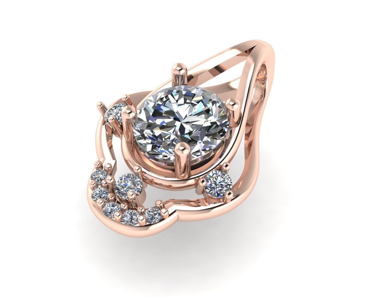 Diamond pendant 3d render 3D print model_1