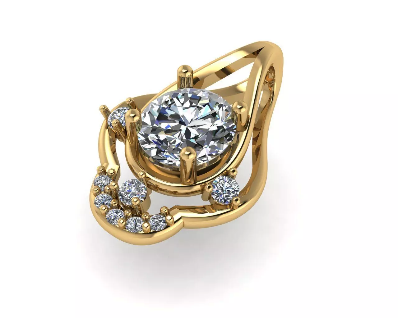 Diamond pendant 3d render 3D print model_0