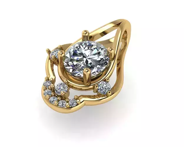 Diamond pendant 3d render