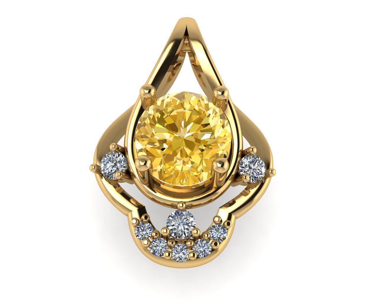 Diamond pendant 3d render 3D print model_3