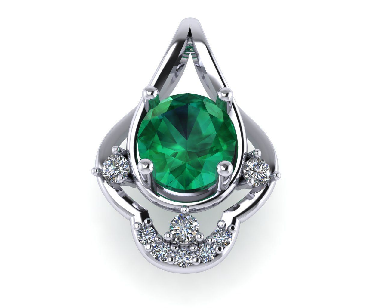 Diamond pendant 3d render 3D print model_6