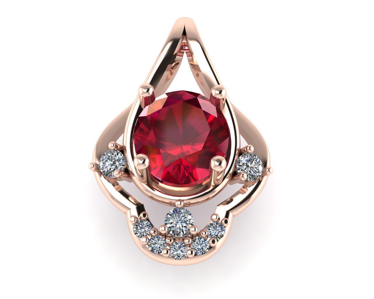 Diamond pendant 3d render 3D print model_5