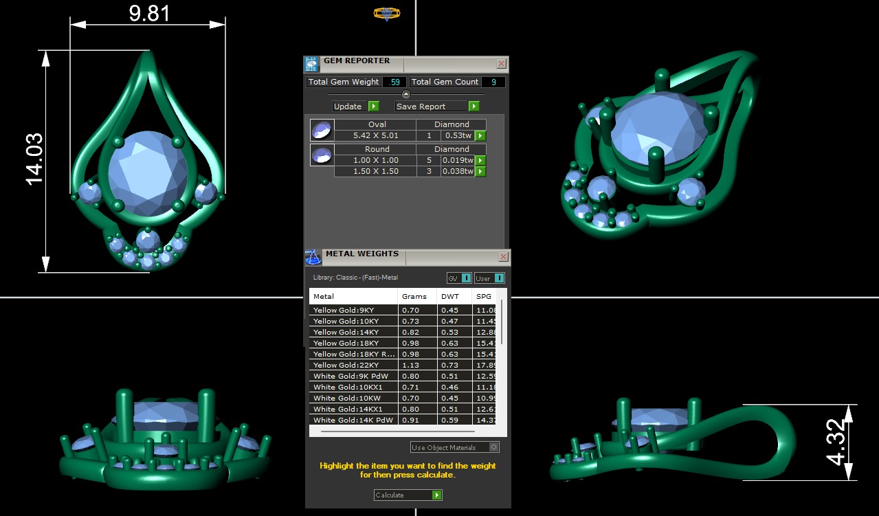 Diamond pendant 3d render 3D print model_7