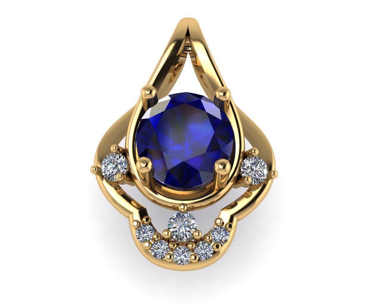 Diamond pendant 3d render 3D print model_4