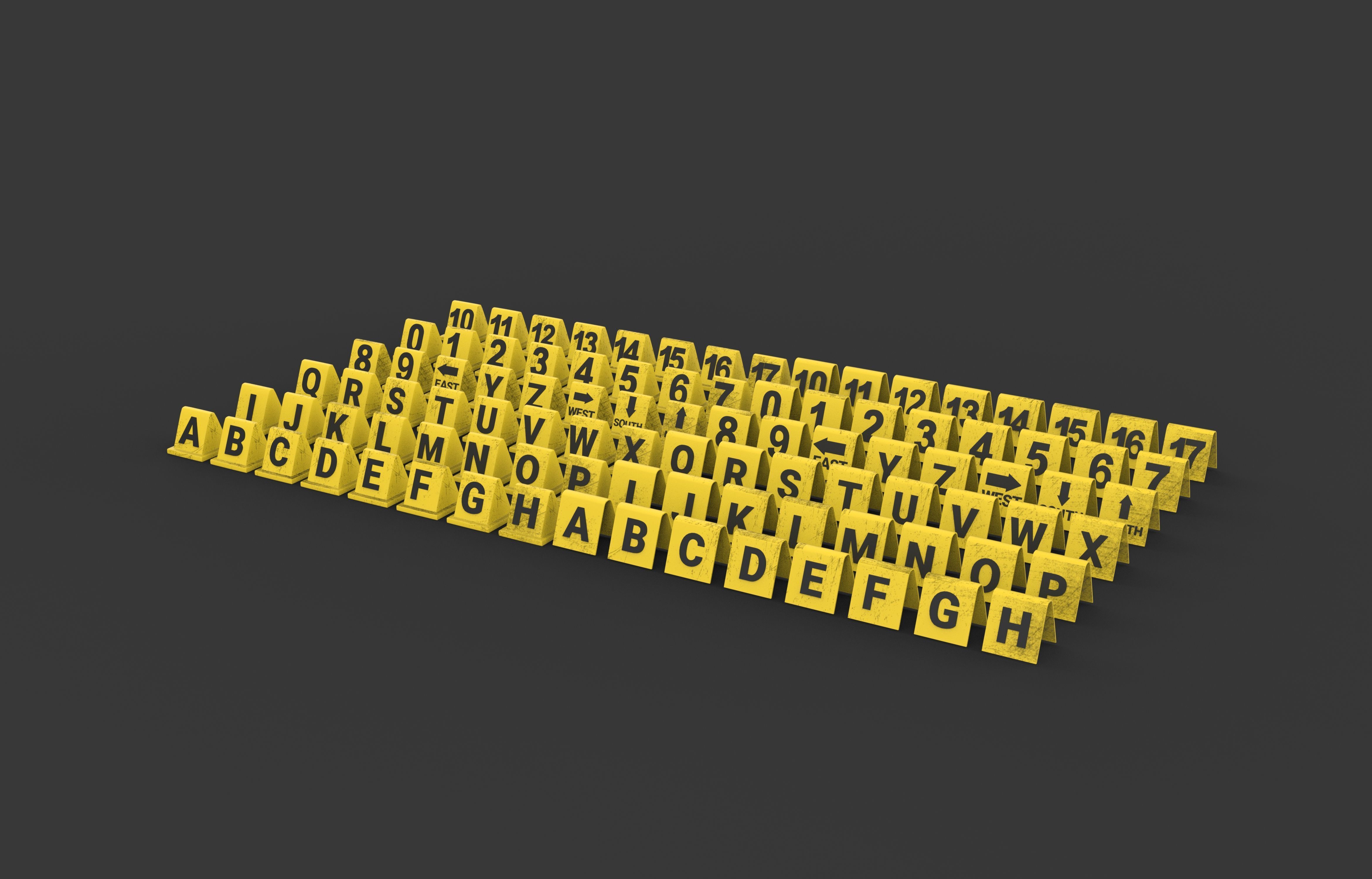 Crime Scene Signs 3D model_2