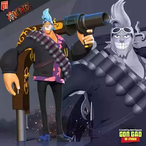 Franky - One Piece Fanart 3D print model