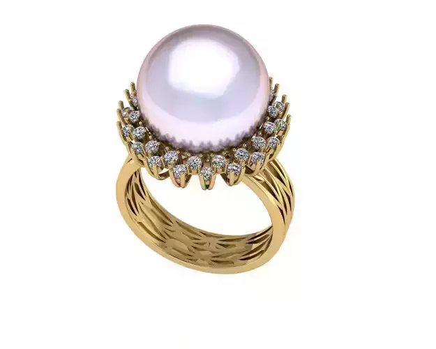 Diamond ring design 3d render