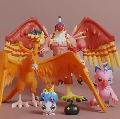 Digimon - Piyomon Line 3D print model
