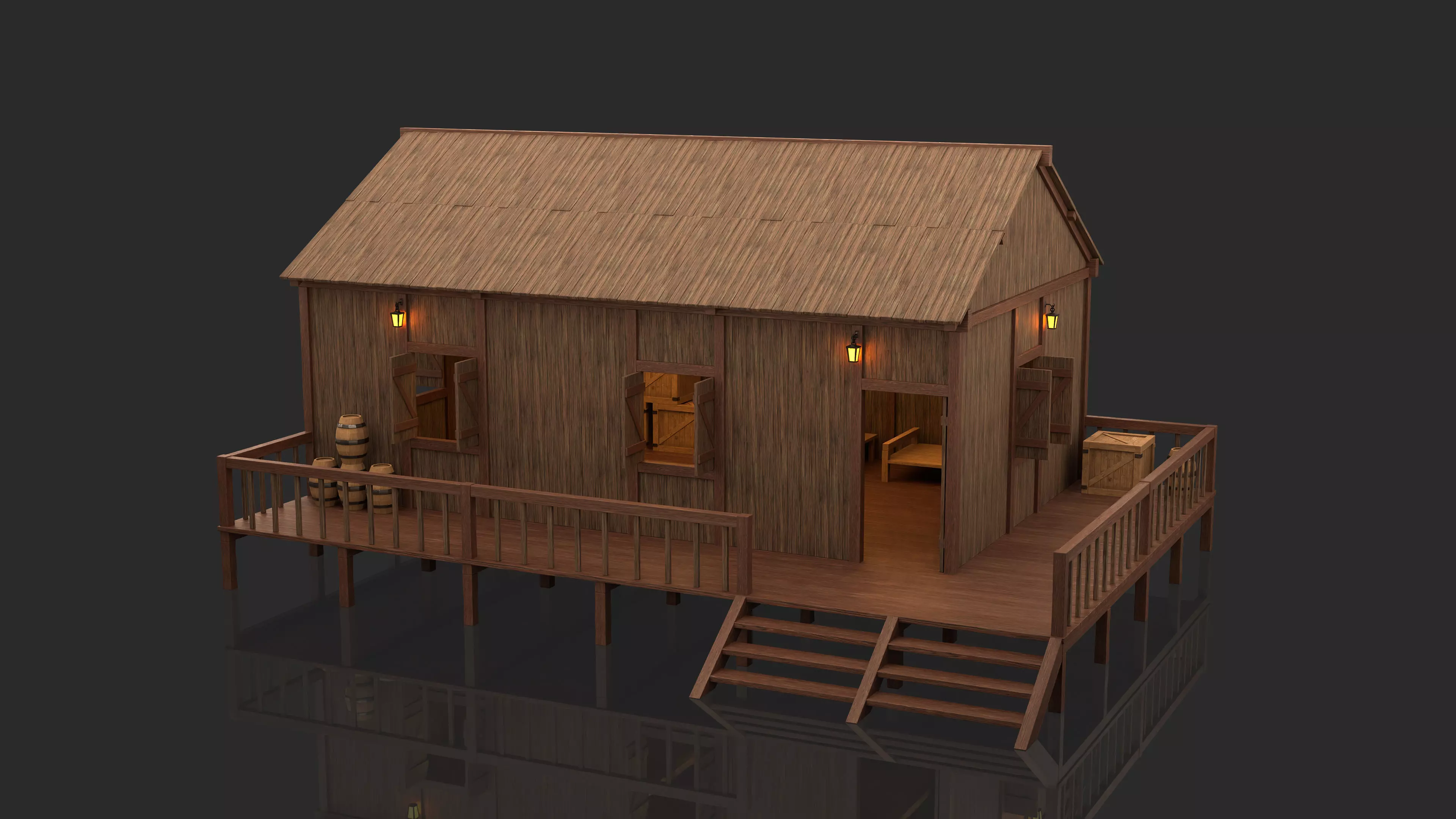 Medieval Fantasy House 03 3D model_0