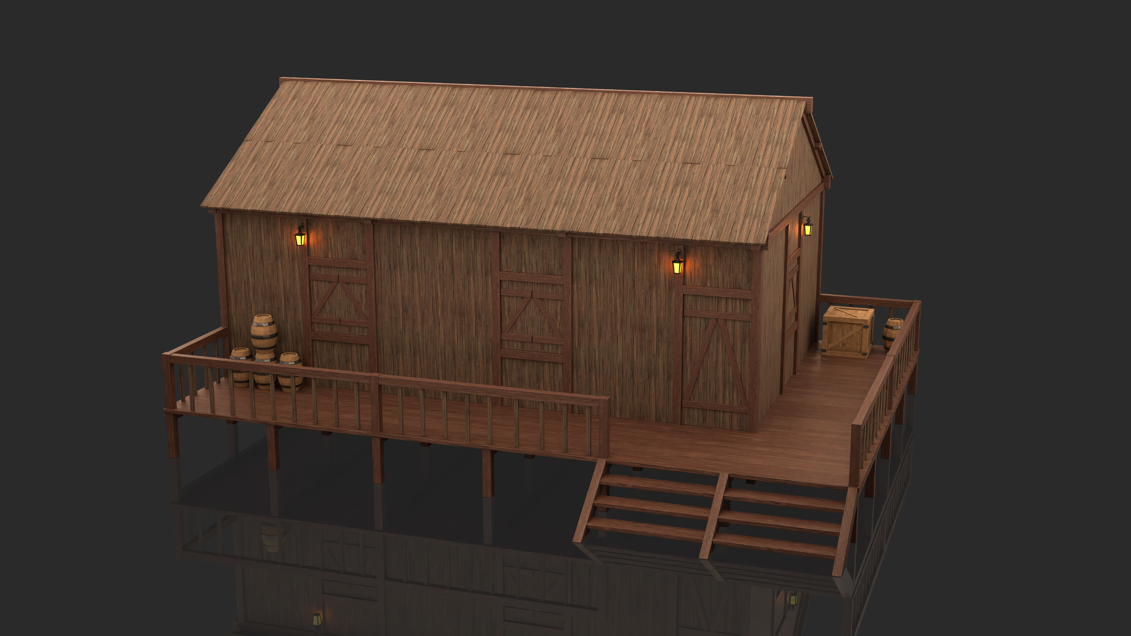 Medieval Fantasy House 03 3D model_10