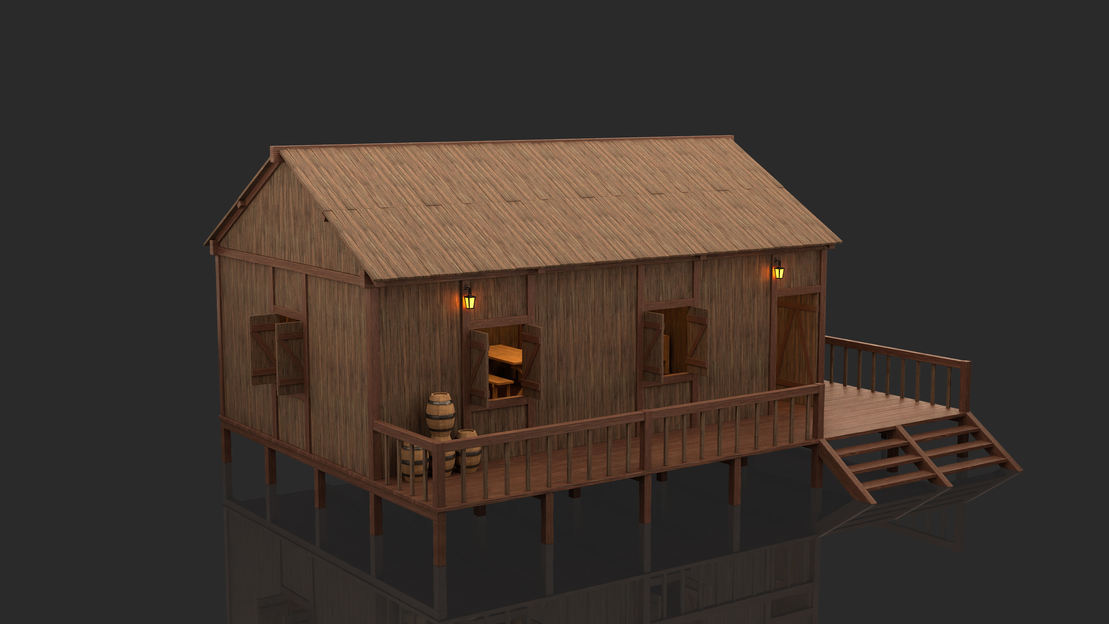 Medieval Fantasy House 03 3D model_3