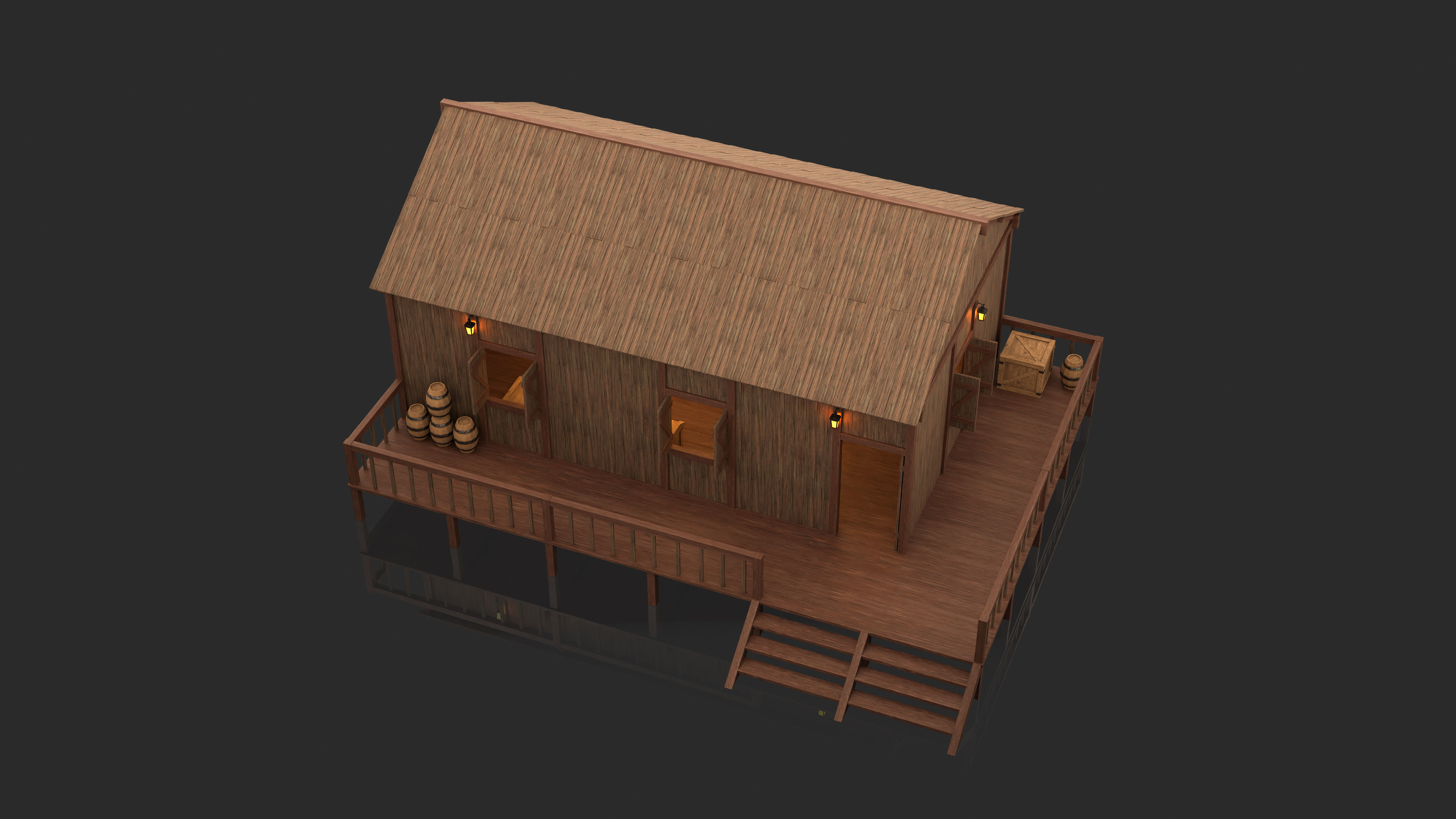 Medieval Fantasy House 03 3D model_9