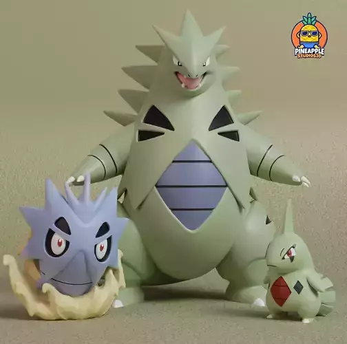 Pokemon - Larvitar Pupitar and Tyranitar