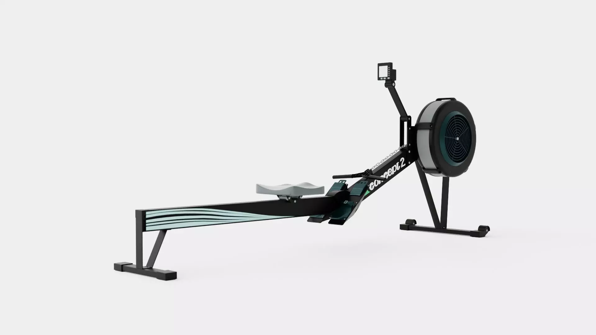 Rowing Machine Low-poly 3D model_0